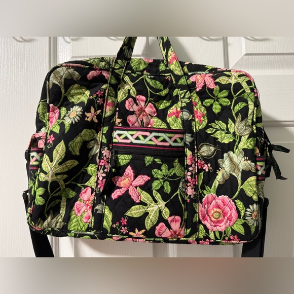 Vera Bradley Black & Pink Floral Laptop Bag - Picture 3 of 15